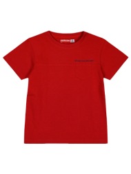 μακό κοντομάνικη μπλούζα με τύπωμα και τσέπη για αγόρι - κοκκινο 12-224149-5-5-etwn-kokkino