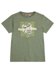 κοντομάνικη μπλούζα με τύπωμα για αγόρι - χακι 13-224041-5-14-etwn-xaki
