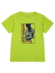 κοντομάνικη μπλούζα με τύπωμα για αγόρι - λαχανι 13-224066-5-14-etwn-laxani