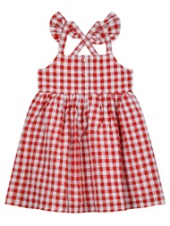 παιδικό αμάνικιο καρό φόρεμα για κορίτσι - κοκκινο 15-224323-7-5-etwn-kokkino