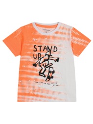 μακό κοντομάνικη εμπριμέ μπλούζα με τύπωμα για αγόρι - exotic orange 12-224140-5-5-etwn-exotic-orang