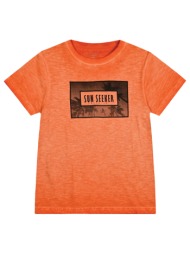 μακό κοντομάνικη μπλούζα με τύπωμα για αγόρι - πορτοκαλί 13-224020-5-14-etwn-portokali