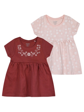 βρεφικό σετ 2 φορέματα για κορίτσι (0-18 μηνών) - πουδρα σε προσφορά