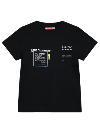 kοντομάνικη μπλούζα με τυπώματα για αγόρι - μαυρο