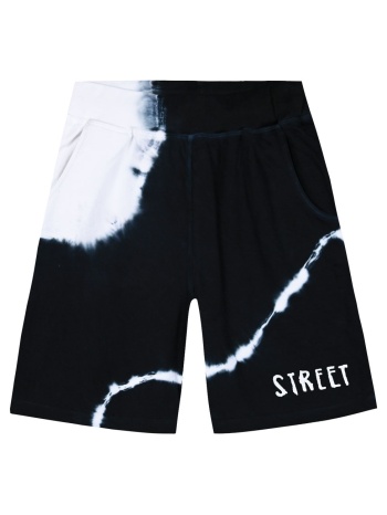 βερμούδα τύπου tie dye με τύπωμα για αγόρι - μαυρο σε προσφορά
