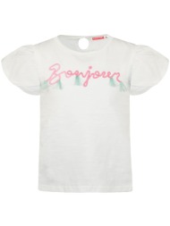 μπλούζα με τύπωμα bonjour - λευκό 15-222311-5-4-etwn-leyko