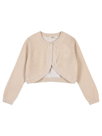 πλεκτό μπολερό με μεταλιζέ λούρεξ κλωστή για κορίτσι 