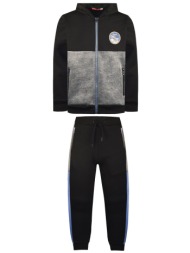 φόρμα φούτερ με ζακέτα με απαλό χνούδι εσωτερικά - μαυρο 13-122030-0