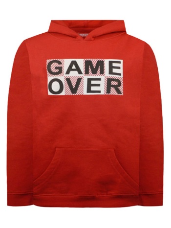 φόρμα φούτερ με απαλό χνούδι game over - κοκκινο