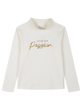 boutique μπλούζα ζιβάγκο με τύπωμα για κορίτσι - εκρού