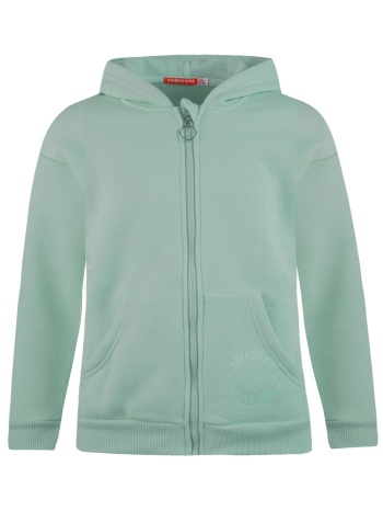 fleece ζακέτα energiers basic line με κουκούλα - μεντα
