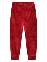 βελουτέ παντελόνι φόρμας μονόχρωμη για κορίτσι - κερασσι 15-122326-0-2