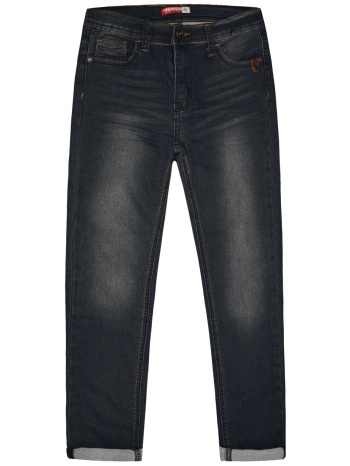 unisex 5τσεπο τζην ελαστικό παντελόνι. - μαυρο τζην