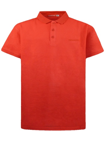 μπλούζα πόλο κοντό μανίκι basic line - κοκκινο