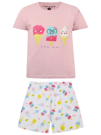 πυζάμα τύπωμα παγωτό - λευκό 35-223301-9-5-etwn-leyko
