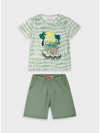 σετ με εμπριμέ μπλούζα για αγόρι - χακι σε προσφορά