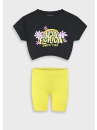 σετ με τύπωμα για κορίτσι - νεον πρασινο 15-225376-0