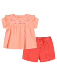 σετ μπλούζα και σορτς για βρεφικό κορίτσι (0 – 18 μηνών) - κοραλλι 14-225410-0