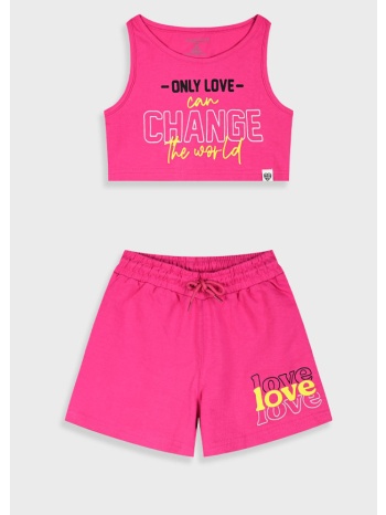 σετ με τύπωμα για κορίτσι - φουξ 16-225285-0 σε προσφορά