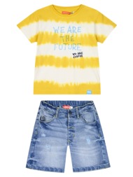 σετ με ριγέ μπλούζα για αγόρι - μπλε τζην 12-225101-0