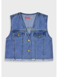 τζην γιλέκο για κορίτσι - μπλε τζην 16-225218-1
