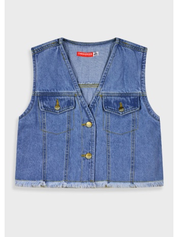 τζην γιλέκο για κορίτσι - μπλε τζην 16-225218-1 σε προσφορά