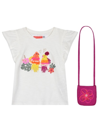 παιδική μπλούζα με τύπωμα και ασορτί τσάντα για κορίτσι 