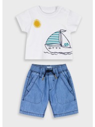 σετ μπλούζα με βερμούδα για βρεφικό αγόρι (3 – 24 μηνών) - μπλε τζην 11-225466-0