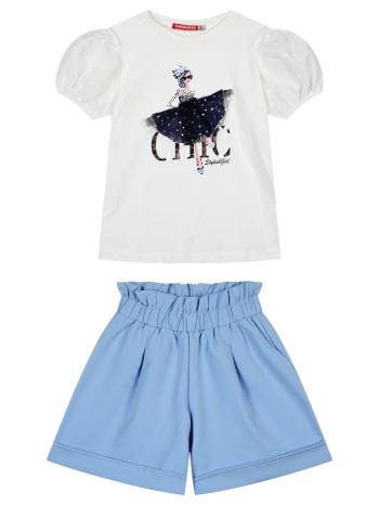 παιδικό σετ 2 τεμάχια με τύπωμα για κορίτσι - αν.μπλε σε προσφορά