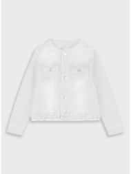 παιδικό τζην μπουφάν με στρας για κορίτσι - εκρού 15-225305-1