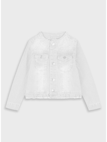 παιδικό τζην μπουφάν με στρας για κορίτσι - εκρού