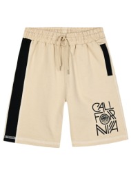 βερμούδα με ένθετο και τύπωμα για αγόρι - βανιλια 13-224044-2