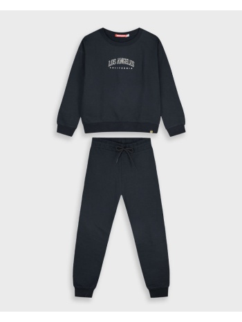 φούτερ φόρμα με τύπωμα - μαυρο 16-125285-0