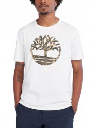 t-shirt timberland tree logo camo tb0a68vh λευκο