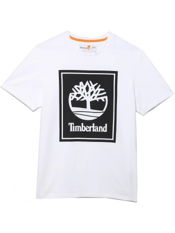 t-shirt timberland stack logo tb0a6cbt λευκο/μαυρο σε προσφορά