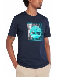 t-shirt timberland logo graphic tb0a663s σκουρο μπλε