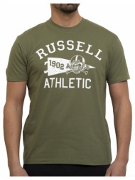 μπλουζα russell athletic flag s/s crewneck tee χακι