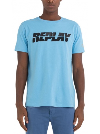 t-shirt replay with lettering print m6469 .000.2660 786 σε προσφορά