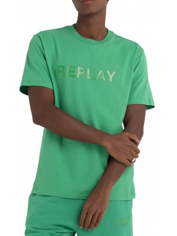 t-shirt replay with print m6462 .000.23188p 630 πρασινο σε προσφορά