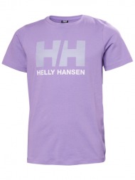 μπλουζα helly hansen jr logo t-shirt μωβ