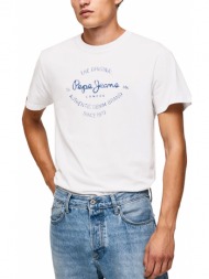 t-shirt pepe jeans rigley pm508703 λευκο