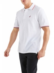 t-shirt polo nautica bromley n1i00815 908 λευκο