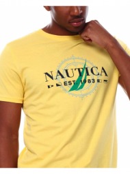 t-shirt nautica graphic logo v35700 72a κιτρινο