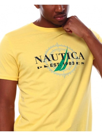 t-shirt nautica graphic logo v35700 72a κιτρινο σε προσφορά