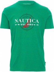 t-shirt nautica graphic logo v35700 3px πρασινο