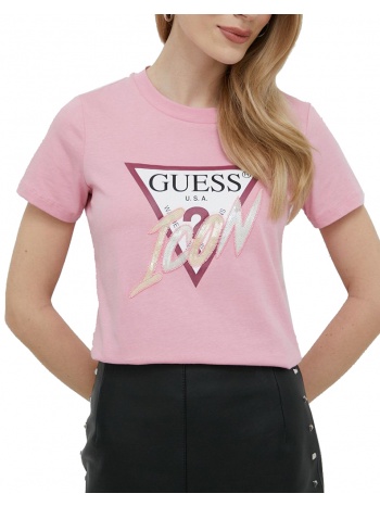 t-shirt guess icon w3ri12i3z14 ροζ σε προσφορά