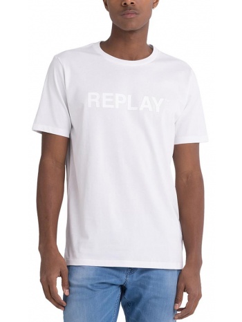 t-shirt replay with print m6462 .000.23188p 801 λευκο σε προσφορά
