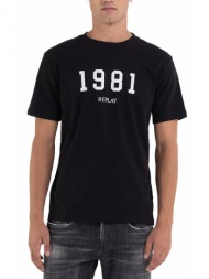 t-shirt replay with print m6485 .000.22980p 098 μαυρο