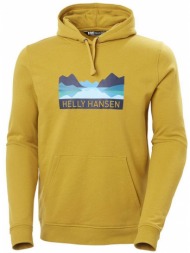 φουτερ helly hansen nord graphic pull over hoodie κιτρινο