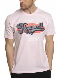 μπλουζα russell athletic oval russell s/s crewneck tee ροζ